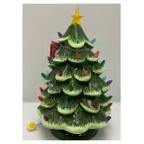 Merry Moments Ceramic Battery Operated Light Up Christmas Tree New With Tag (Missing Two Lights.) 14"