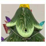 Merry Moments Ceramic Battery Operated Light Up Christmas Tree New With Tag (Missing Two Lights.) 14"