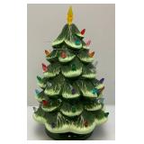 Merry Moments Ceramic Battery Operated Light Up Christmas Tree New With Tag (Missing Two Lights.) 14"