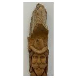 1979 Dave Sheild Hand Carved Cowboy Wall Art 19"