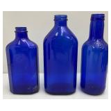 Large Lot Of Vintage Colbalt Blue Glass Bottles And More