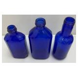 Large Lot Of Vintage Colbalt Blue Glass Bottles And More