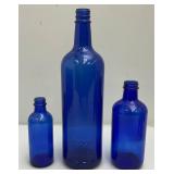 Large Lot Of Vintage Colbalt Blue Glass Bottles And More