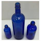 Large Lot Of Vintage Colbalt Blue Glass Bottles And More