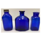 Large Lot Of Vintage Colbalt Blue Glass Bottles And More