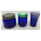 Large Lot Of Vintage Colbalt Blue Glass Bottles And More