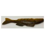 Vintage Wood Hand Carved Walleye Folk Art Wall Hanging 24"