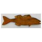 Vintage Wood Hand Carved Walleye Folk Art Wall Hanging 24"