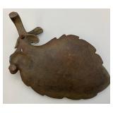 Heavy Vintage Cast Metal Bird And Oak Leaf Outdoor Décor Piece 12"