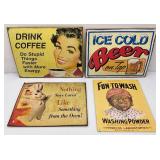 Misc. Tin Advertisement Signs Most 12" x 16"