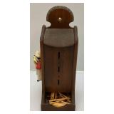 Vintage Wooden And Metal Wall Hanging Match Holders Including Folk Art And More