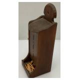 Vintage Wooden And Metal Wall Hanging Match Holders Including Folk Art And More