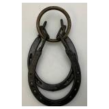 Misc Vintage Collectible Metal Items Including Popcorn Cooker, Horseshoe Puzzle And More