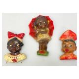 Two Vintage Carnival Chalkware Wall Hangings