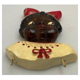 Two Vintage Carnival Chalkware Wall Hangings