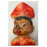 Two Vintage Carnival Chalkware Wall Hangings