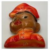 Two Vintage Carnival Chalkware Wall Hangings