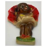 Two Vintage Carnival Chalkware Wall Hangings