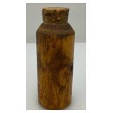 Antique Wooden Gun Powder Bottle 1 1/4" x 4 3/8" With Original Cork
