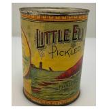 Vintage Collectible Banks Including Little Eli Pickled Shrimp Advertisement Bank & Glass And Copper Bank With original Lock And Key 6"