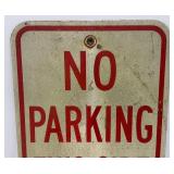 Vintage No Parking This Side Of Street Reflective Aluminum Sign 12" x 18"