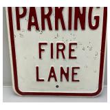 Heavy Metal Embossed No Parking Fire Lane Sign 12" x 18"
