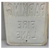 Heavy Metal Embossed No Parking Fire Lane Sign 12" x 18"