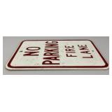 Heavy Metal Embossed No Parking Fire Lane Sign 12" x 18"