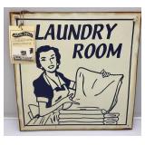 Metal Advertisement Signs Including Laundry Room 12" x 12" And Dutch Hand Soap 11" x 17"