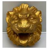 Antique Heavy Metal 11 Lbs 11oz. Golden Lion Head Architectural Building Décor From Demolished Building In Minneapolis Minnesota 6" x 6" x 7"