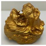 Antique Heavy Metal 11 Lbs 11oz. Golden Lion Head Architectural Building Décor From Demolished Building In Minneapolis Minnesota 6" x 6" x 7"