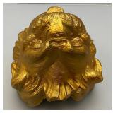 Antique Heavy Metal 11 Lbs 11oz. Golden Lion Head Architectural Building Décor From Demolished Building In Minneapolis Minnesota 6" x 6" x 7"