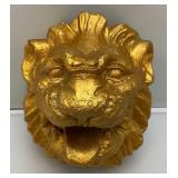 Antique Heavy Metal 11 Lbs 11oz. Golden Lion Head Architectural Building Décor From Demolished Building In Minneapolis Minnesota 6" x 6" x 7"