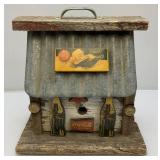 Vintage Coca Cola Adorned Folk Art Bird House 12" x 12" x 7"