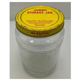 Vintage Glass Barrel Herring Jar/Jumbo Storage Jar With Original Lid