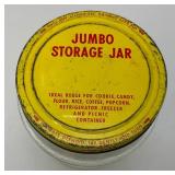 Vintage Glass Barrel Herring Jar/Jumbo Storage Jar With Original Lid