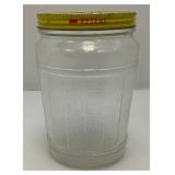 Vintage Glass Barrel Herring Jar/Jumbo Storage Jar With Original Lid