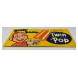 Vintage Metal Embossed Howdy Doody Delicious Twin Pop Sign 8" x 16"