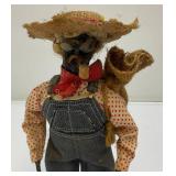 Vintage Dried Apple Head Folk Art Figures 7" And 10"