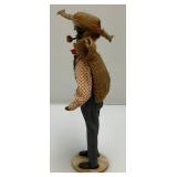 Vintage Dried Apple Head Folk Art Figures 7" And 10"