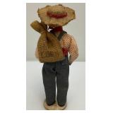 Vintage Dried Apple Head Folk Art Figures 7" And 10"