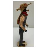 Vintage Dried Apple Head Folk Art Figures 7" And 10"