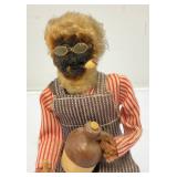 Vintage Dried Apple Head Folk Art Figures 7" And 10"