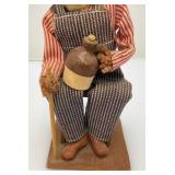 Vintage Dried Apple Head Folk Art Figures 7" And 10"