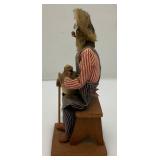 Vintage Dried Apple Head Folk Art Figures 7" And 10"