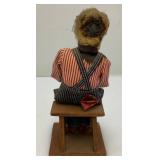 Vintage Dried Apple Head Folk Art Figures 7" And 10"