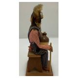 Vintage Dried Apple Head Folk Art Figures 7" And 10"