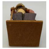 Vintage Dried Apple Head Folk Art Figures 7" And 10"