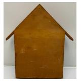 Vintage House Shaped Wall Shelf With Collectible Christmas Santa Ornaments