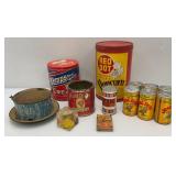 Misc.. Vintage Advertisement Tins Including KEMPS Ice Cream, Red Dot Popcorn And More